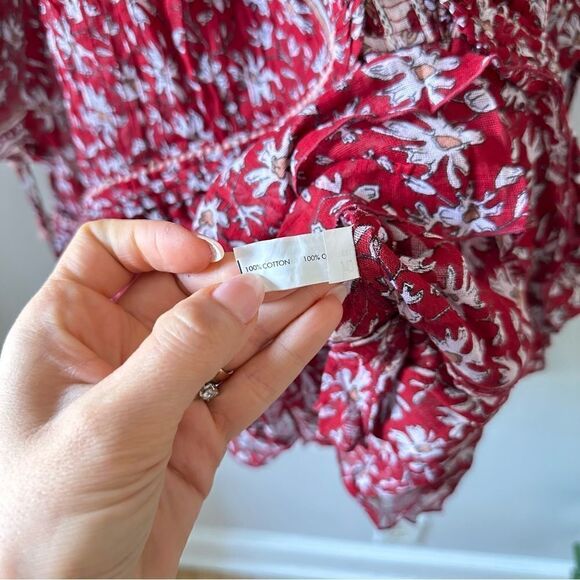 Poupette St Barth Dress Fleur Poncho Red Dalia - Picture 7 of 8